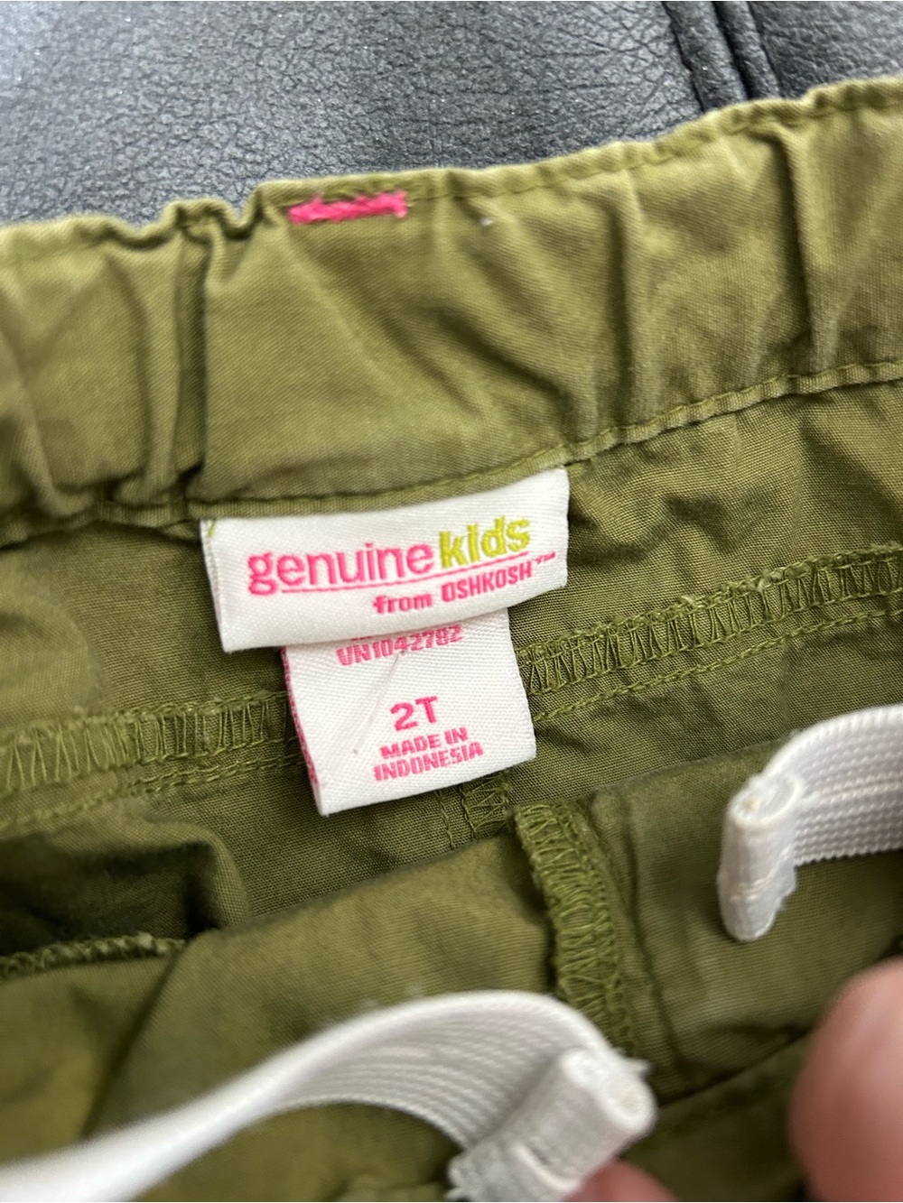 Genuine Kids from OshKosh Toddler Olive Green Cargo Skirt with Bows Vintage - Picture 3 of 4